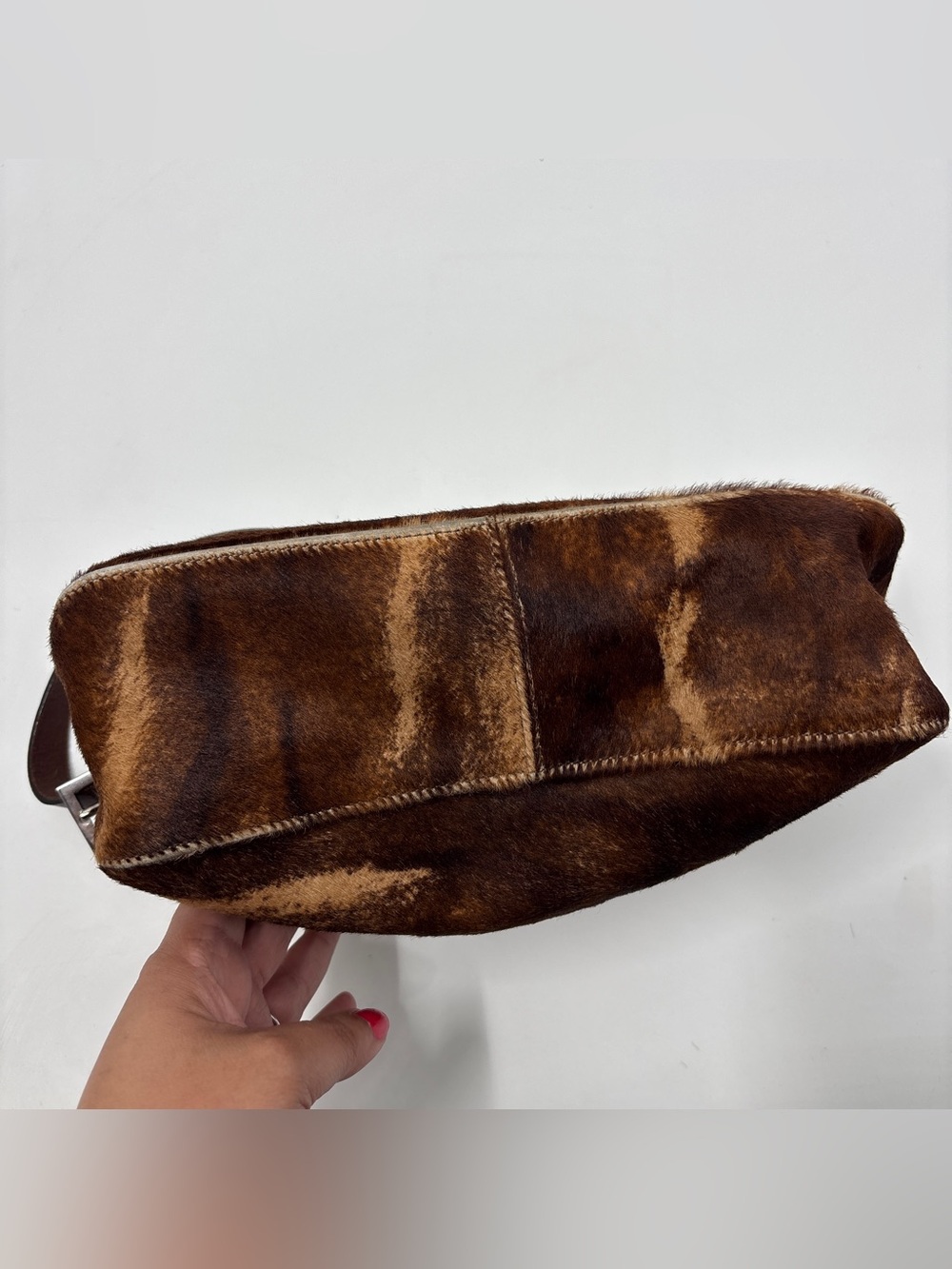 Vintage Fendi Baguette bag Brown Pony hair Y2K - Picture 6 of 16